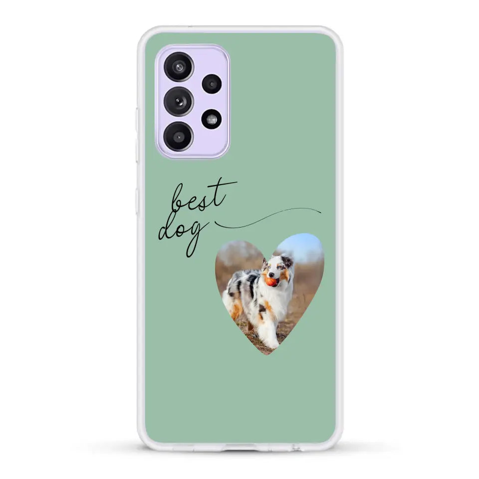 Photo coeur best dog -  Coque de téléphone personnalisée