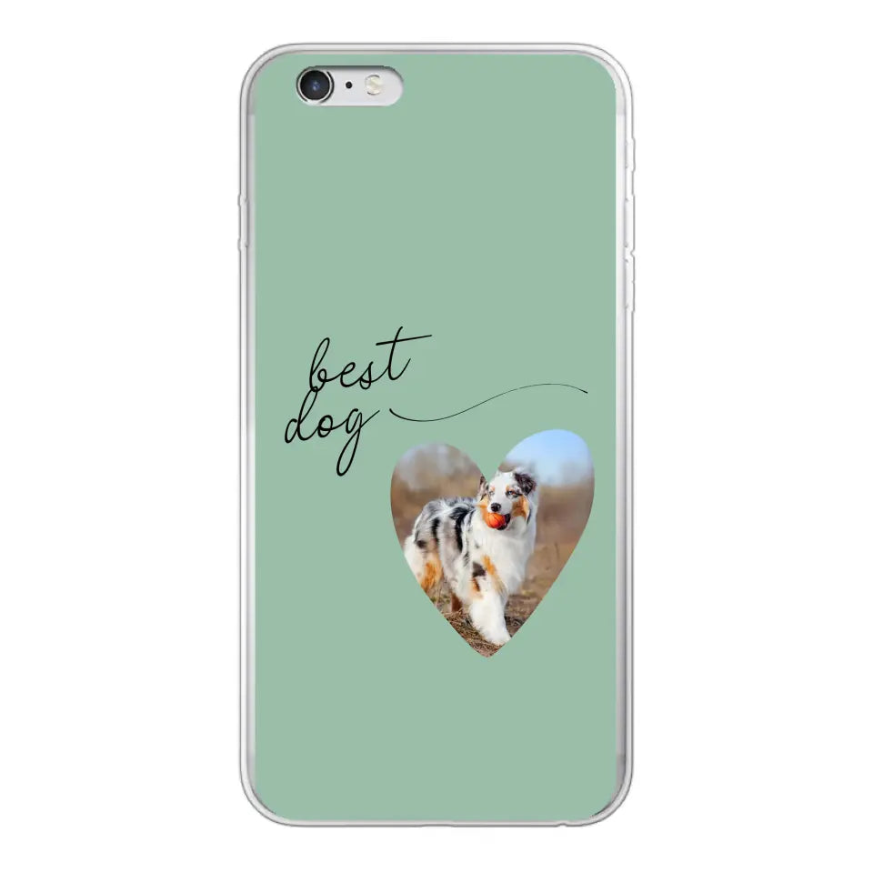 Photo coeur best dog -  Coque de téléphone personnalisée