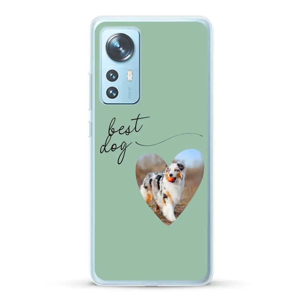 Photo coeur best dog -  Coque de téléphone personnalisée