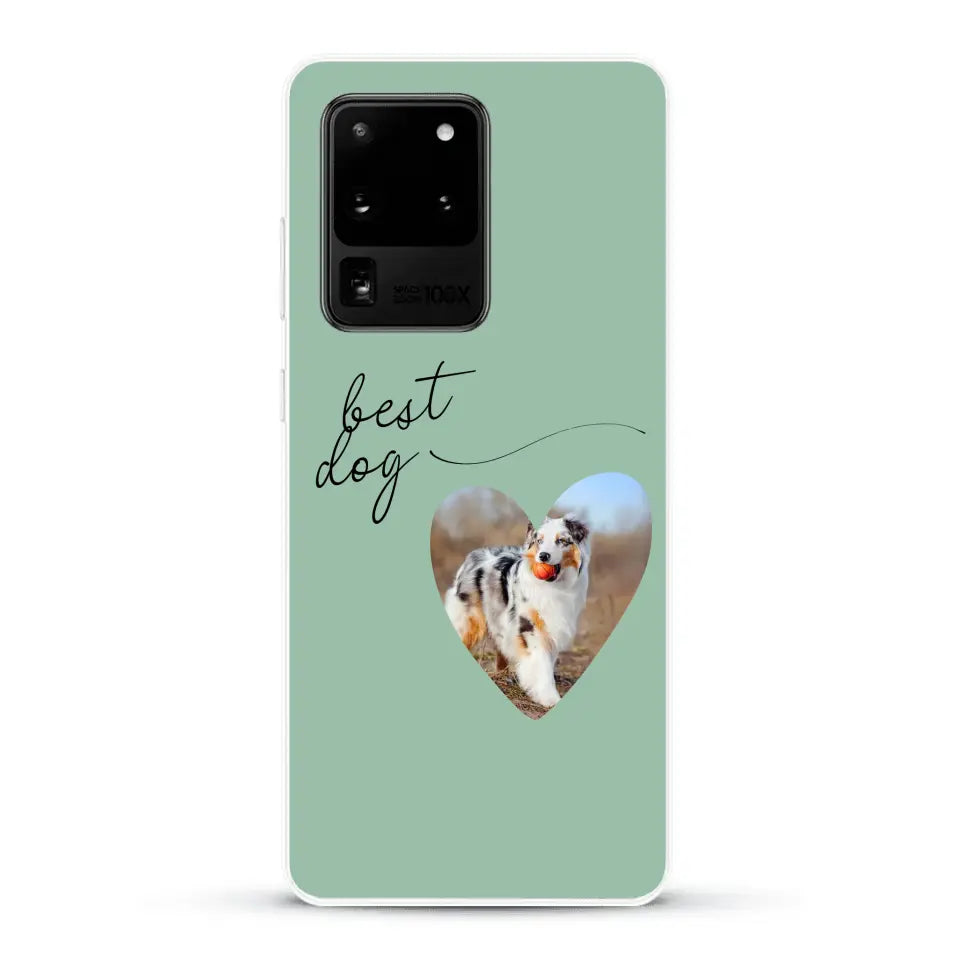 Photo coeur best dog -  Coque de téléphone personnalisée