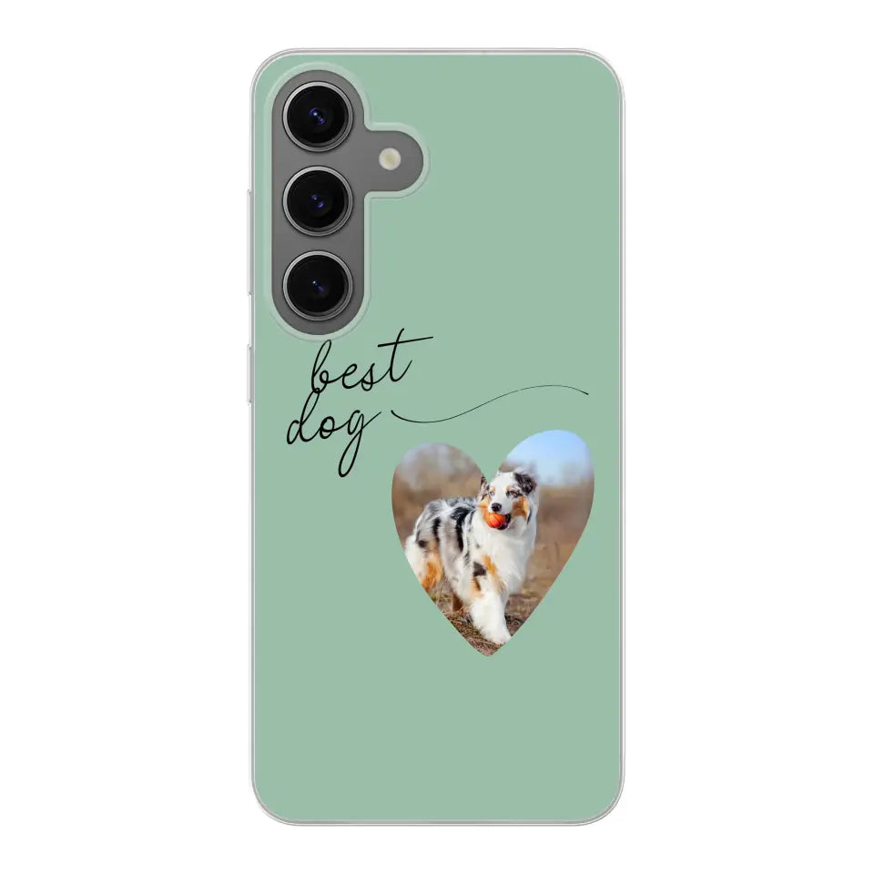 Photo coeur best dog -  Coque de téléphone personnalisée