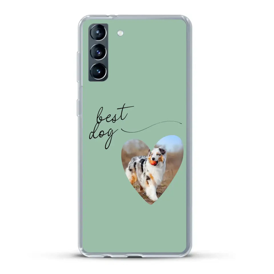 Photo coeur best dog -  Coque de téléphone personnalisée