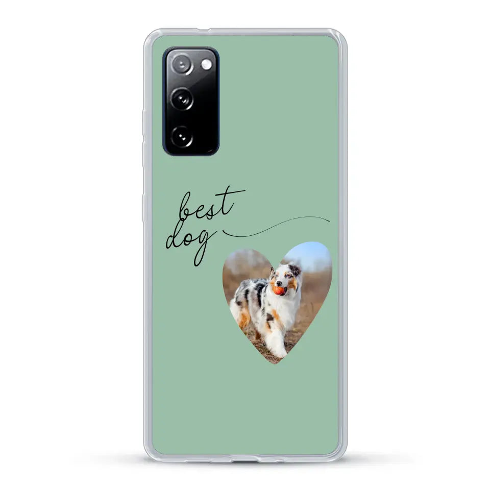 Photo coeur best dog -  Coque de téléphone personnalisée