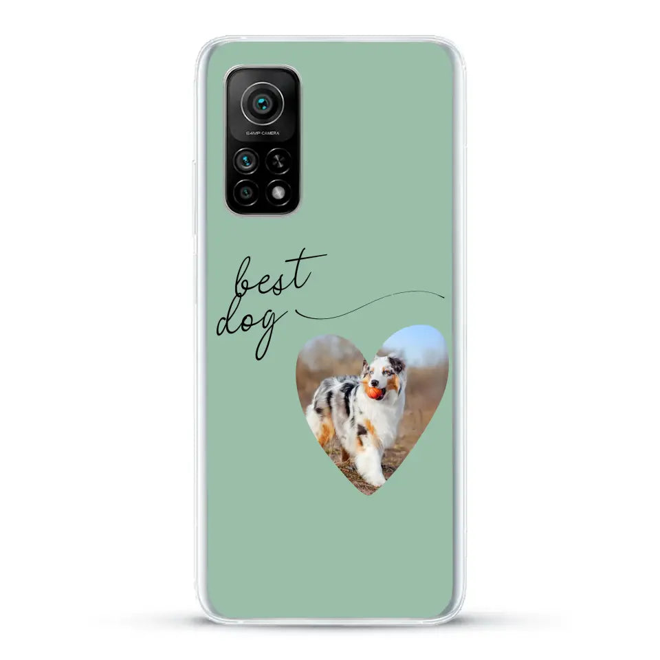 Photo coeur best dog -  Coque de téléphone personnalisée