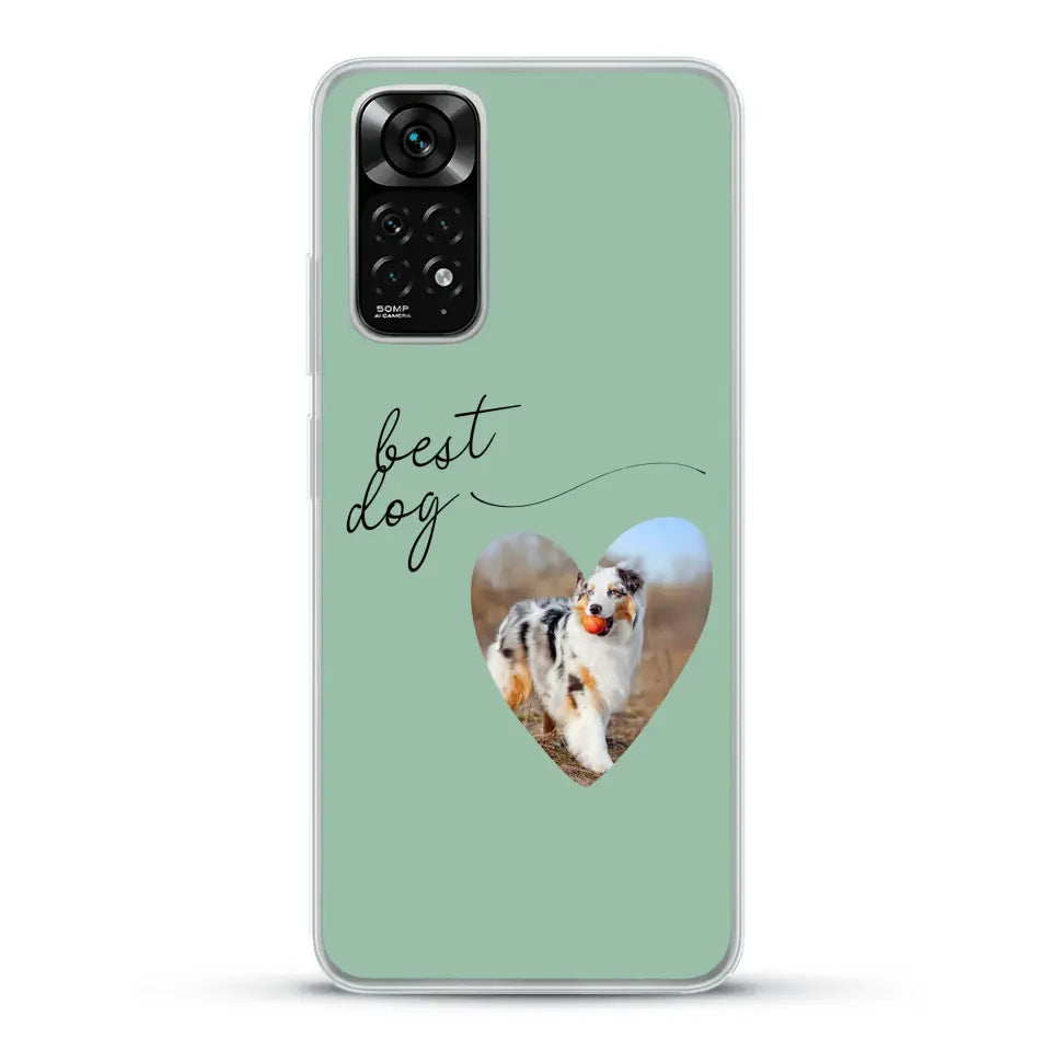 Photo coeur best dog -  Coque de téléphone personnalisée