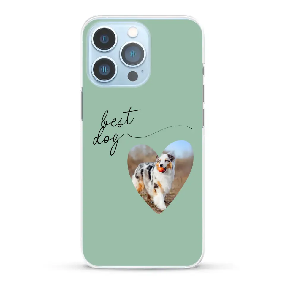 Photo coeur best dog -  Coque de téléphone personnalisée