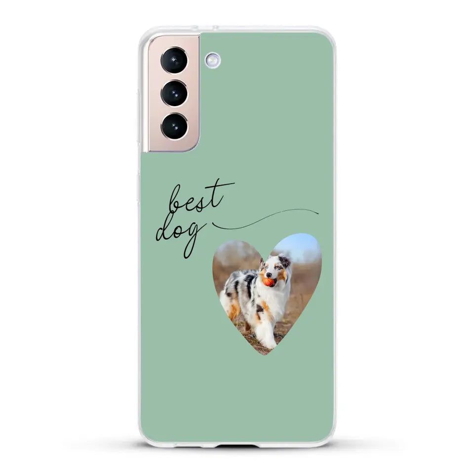 Photo coeur best dog -  Coque de téléphone personnalisée