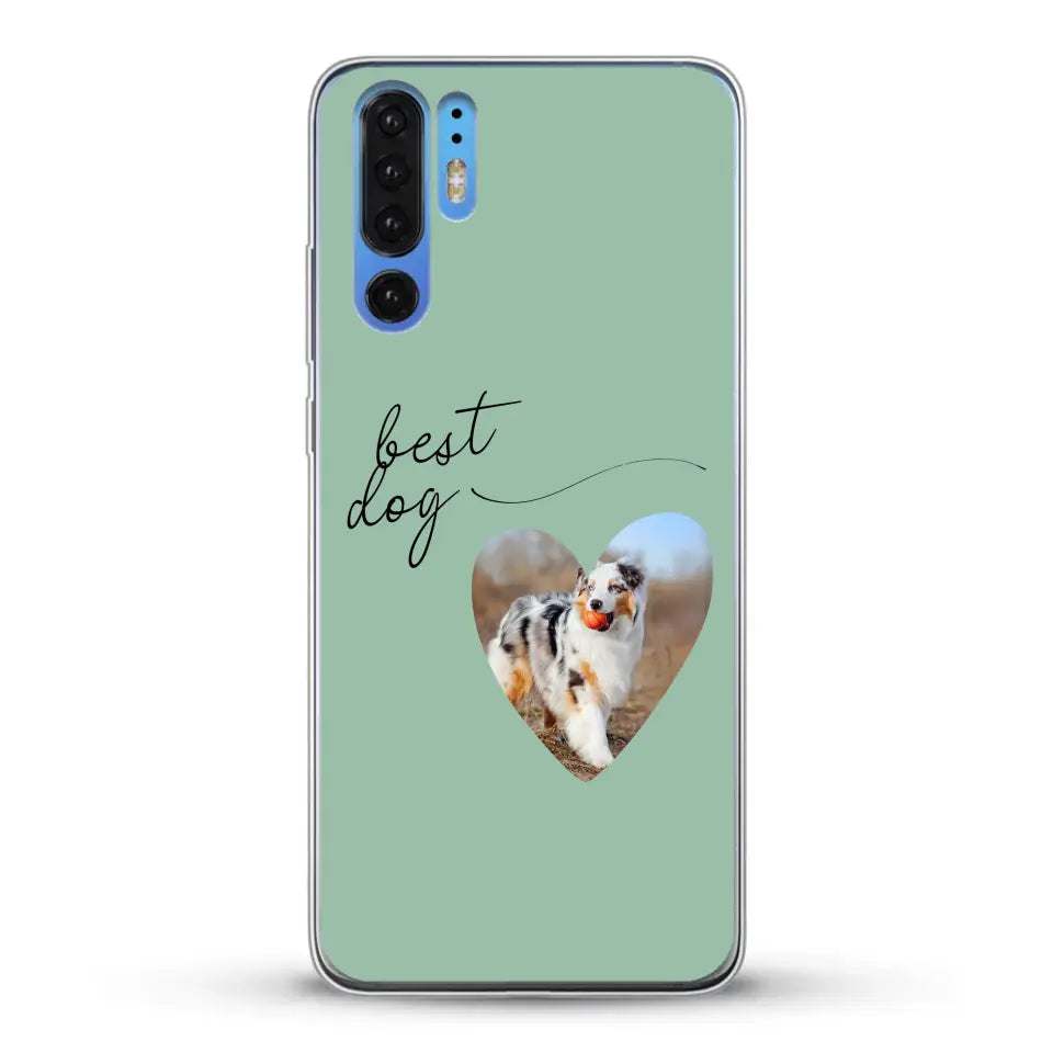 Photo coeur best dog -  Coque de téléphone personnalisée