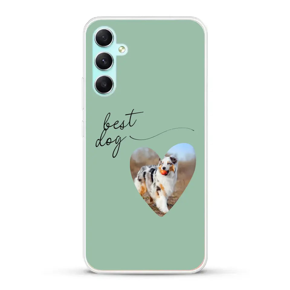 Photo coeur best dog -  Coque de téléphone personnalisée