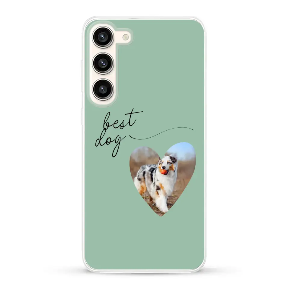 Photo coeur best dog -  Coque de téléphone personnalisée