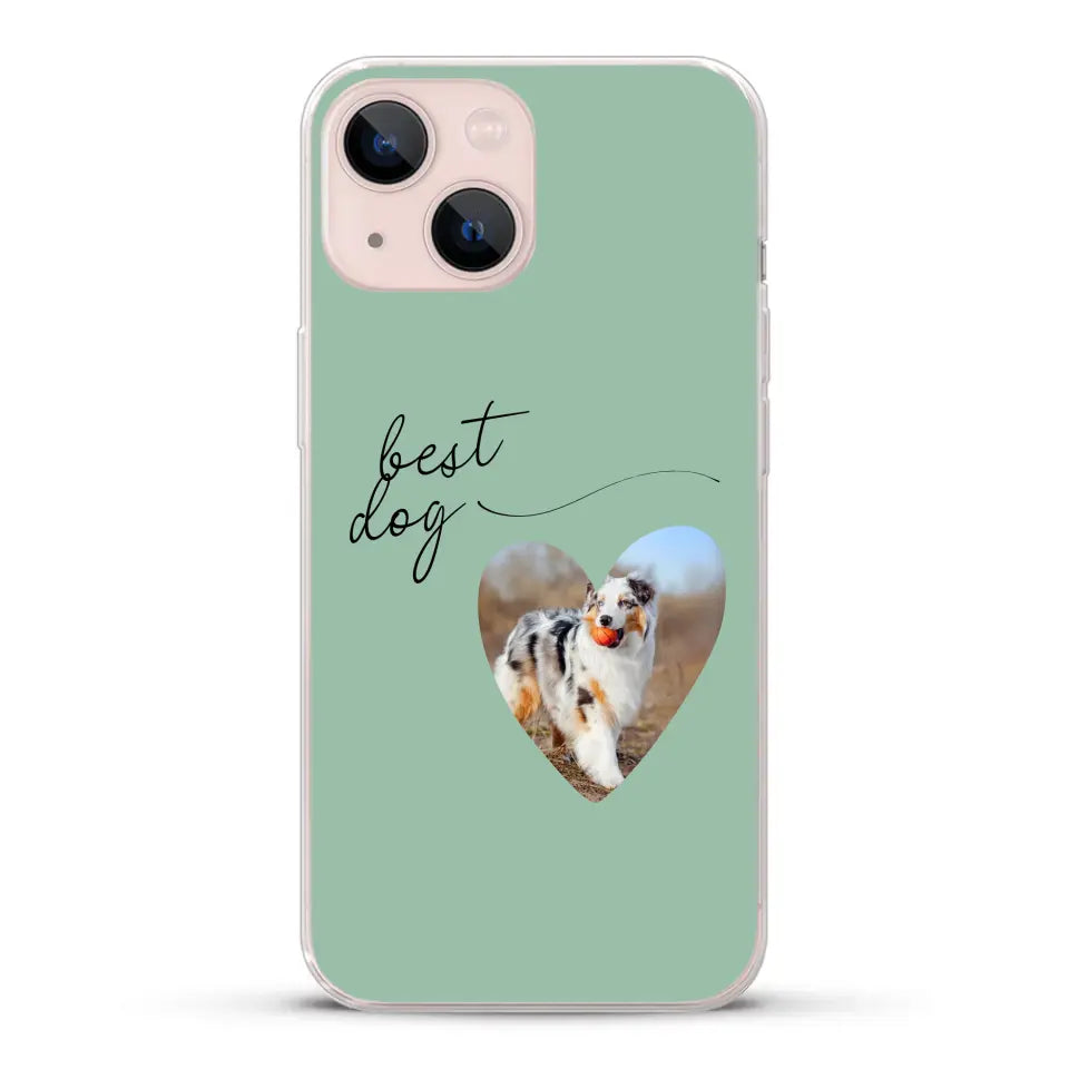 Photo coeur best dog -  Coque de téléphone personnalisée