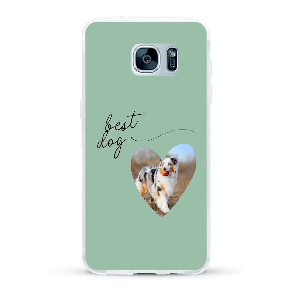 Photo coeur best dog -  Coque de téléphone personnalisée