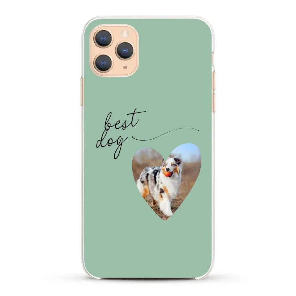 Photo coeur best dog -  Coque de téléphone personnalisée