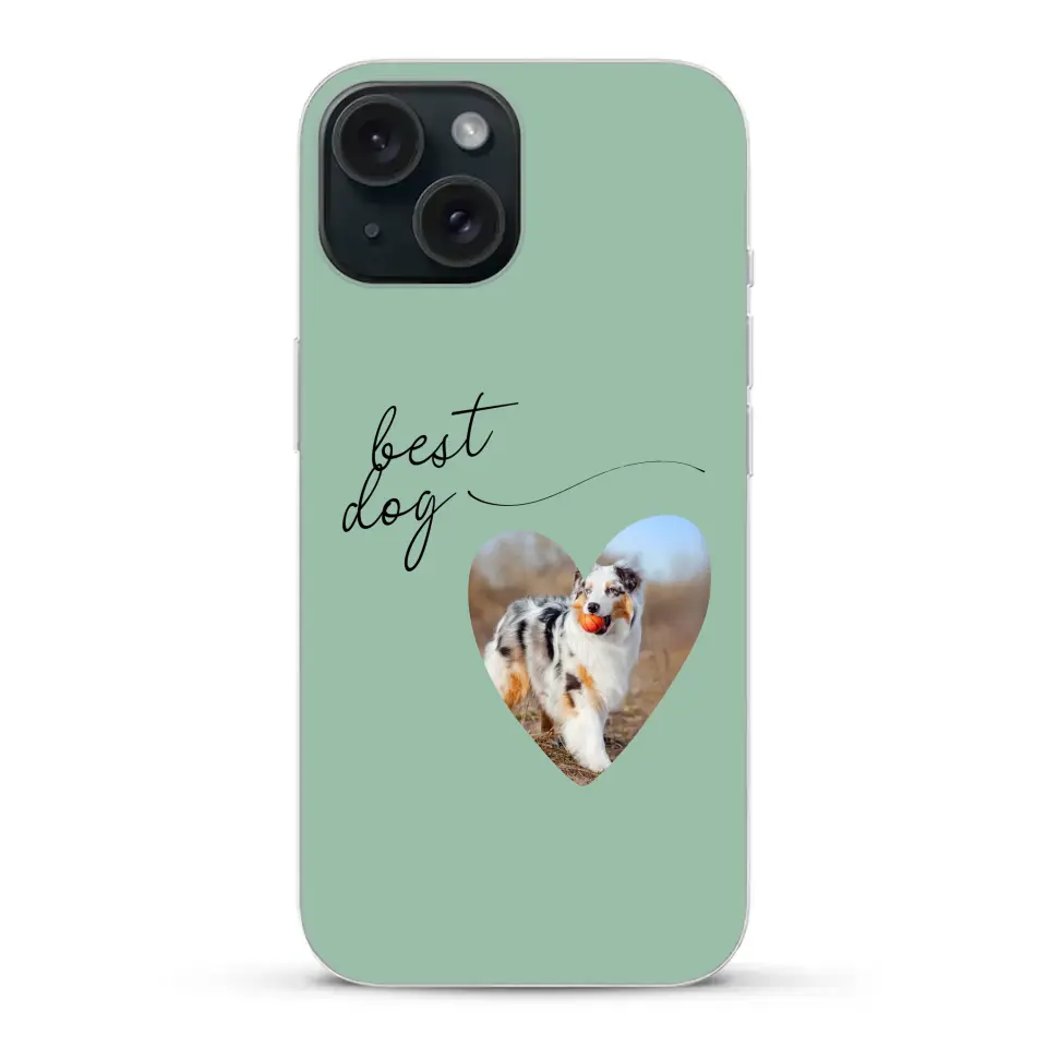 Photo coeur best dog -  Coque de téléphone personnalisée