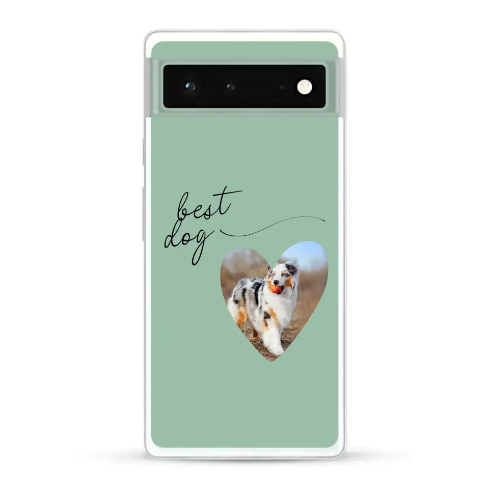 Photo coeur best dog -  Coque de téléphone personnalisée