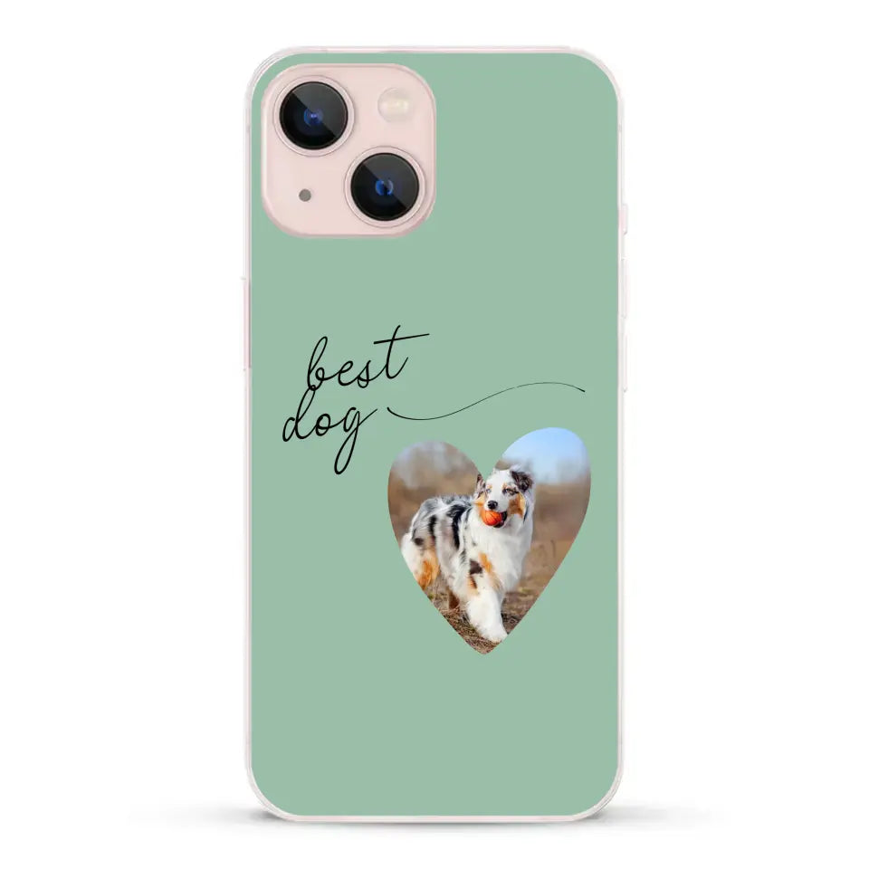 Photo coeur best dog -  Coque de téléphone personnalisée