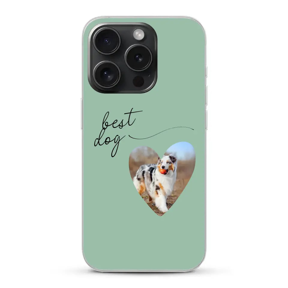 Photo coeur best dog -  Coque de téléphone personnalisée