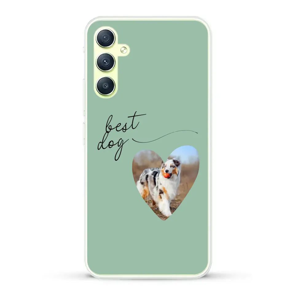 Photo coeur best dog -  Coque de téléphone personnalisée