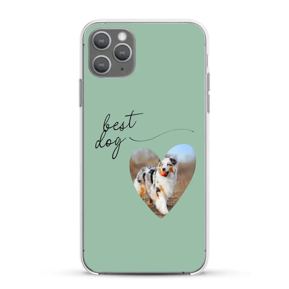 Photo coeur best dog -  Coque de téléphone personnalisée