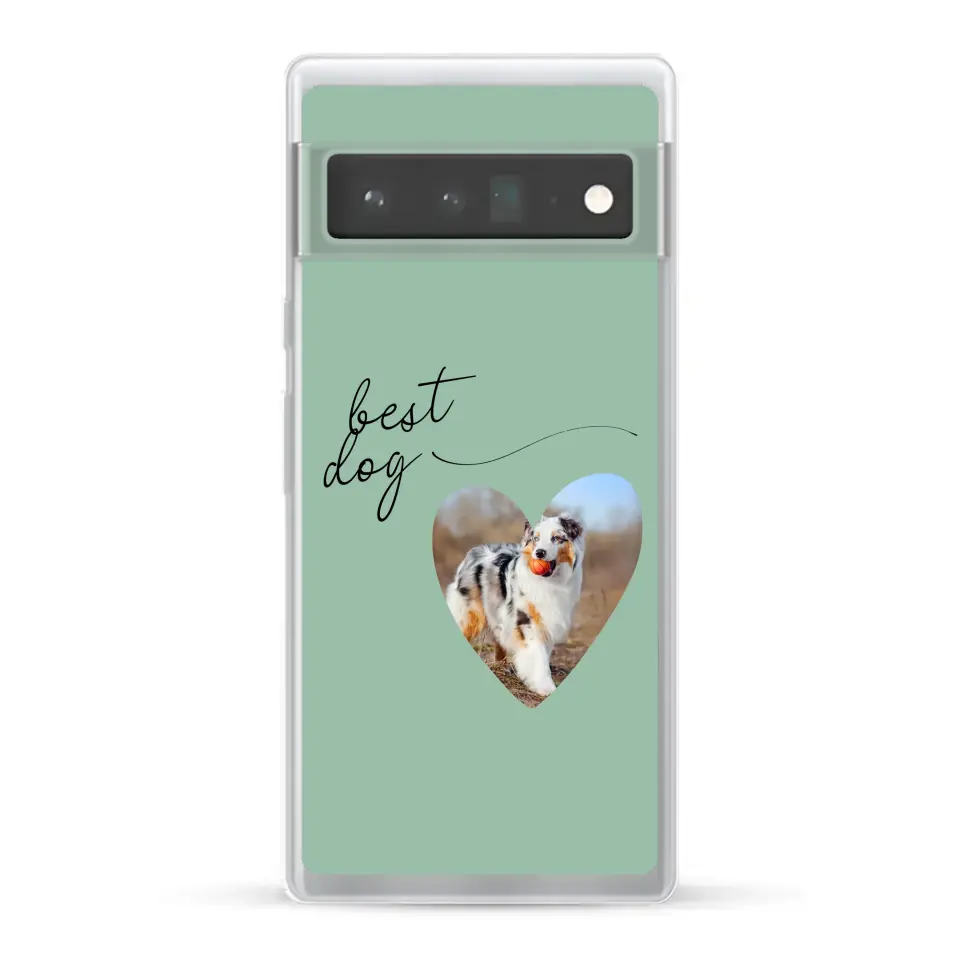 Photo coeur best dog -  Coque de téléphone personnalisée