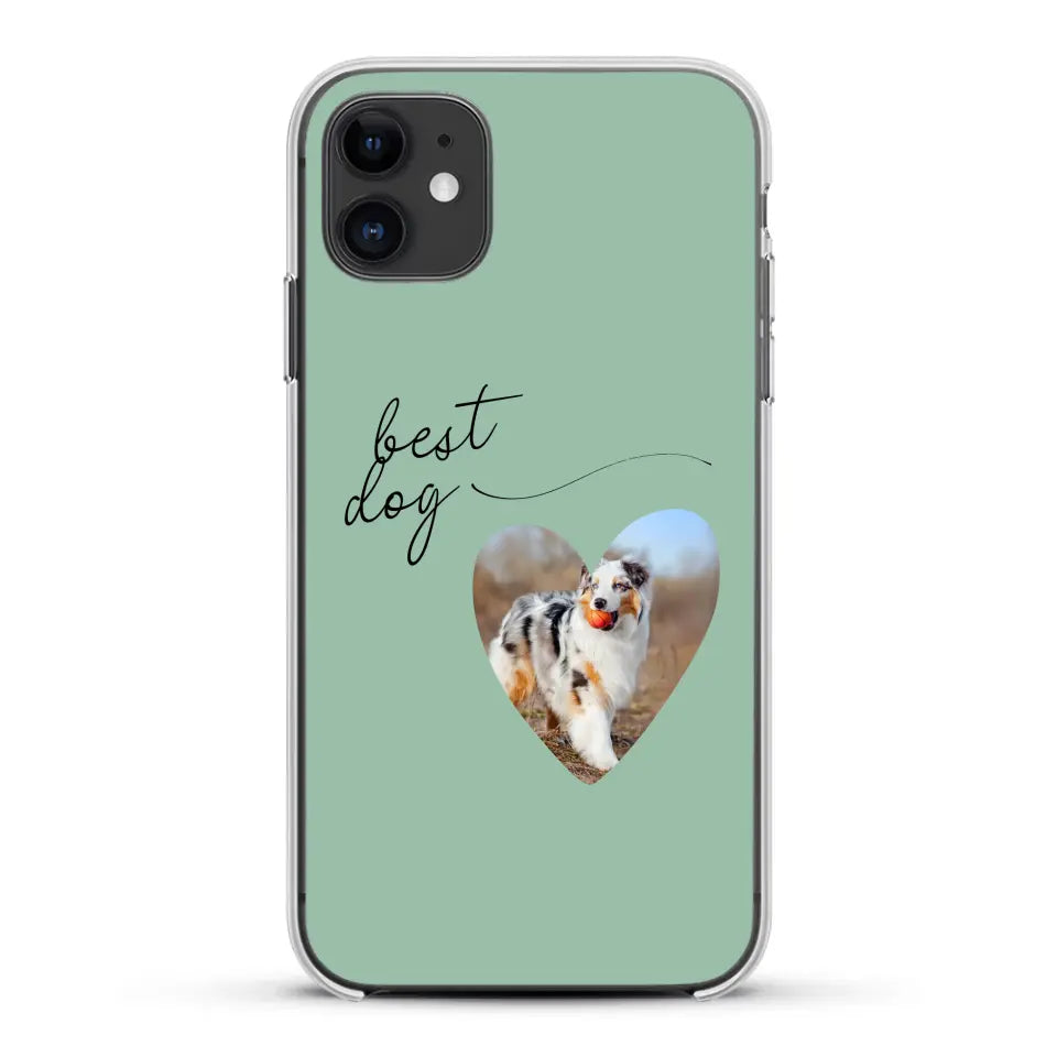 Photo coeur best dog -  Coque de téléphone personnalisée