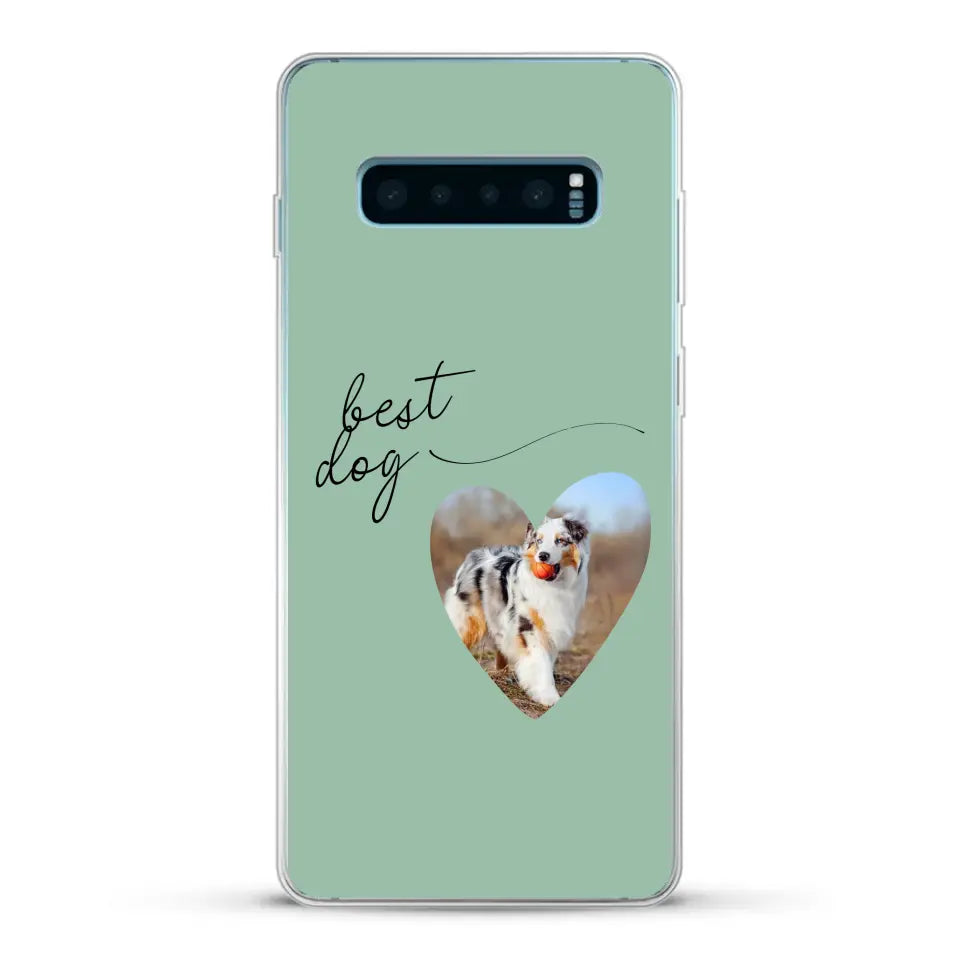 Photo coeur best dog -  Coque de téléphone personnalisée