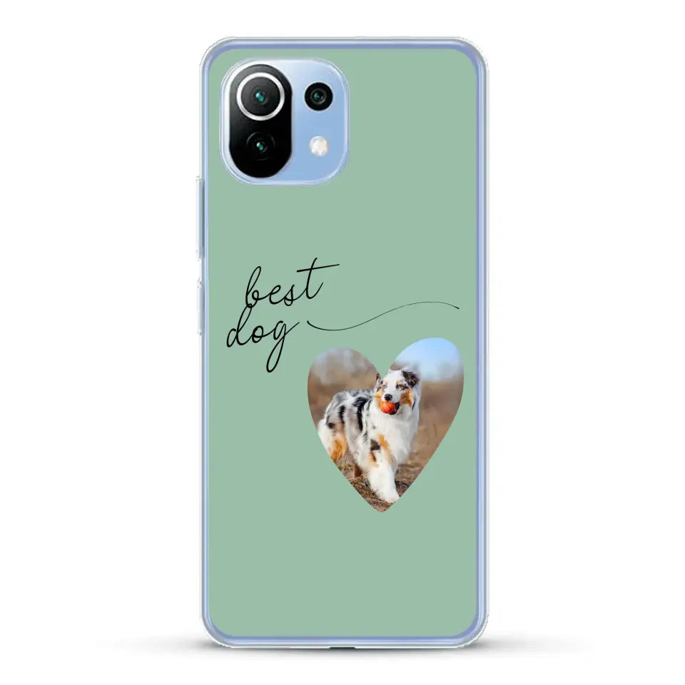 Photo coeur best dog -  Coque de téléphone personnalisée