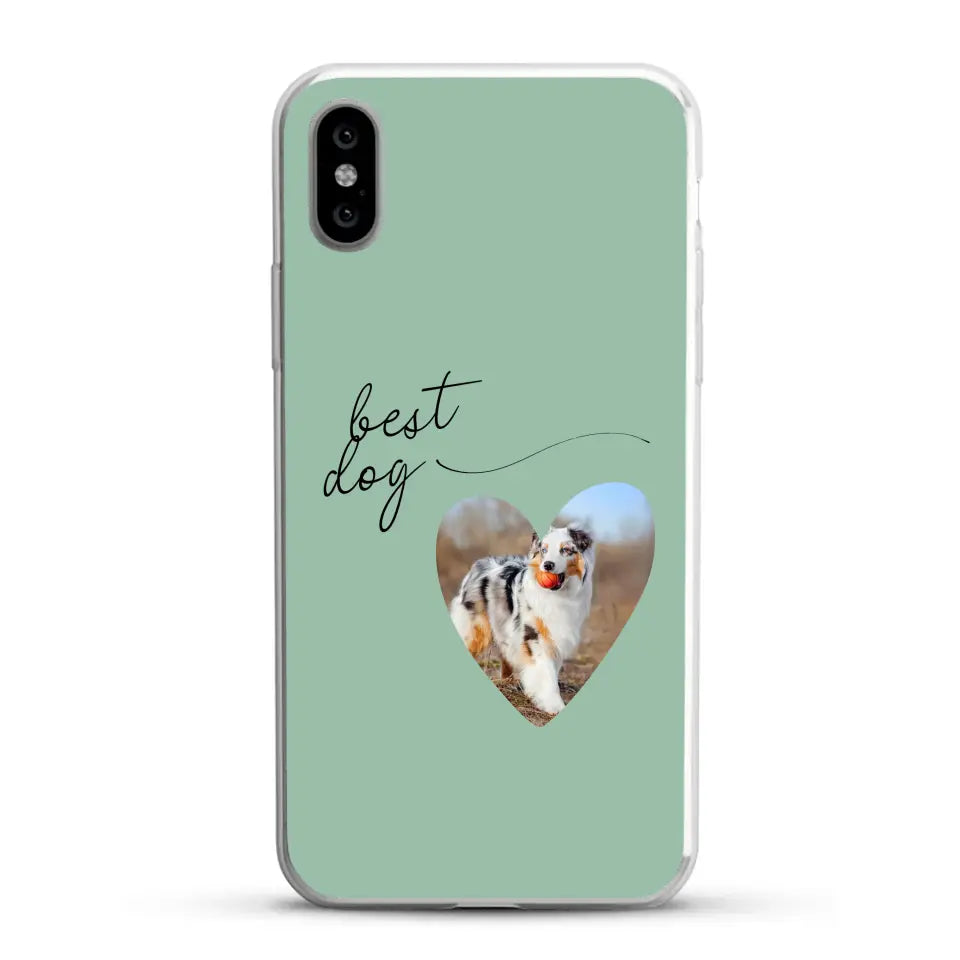 Photo coeur best dog -  Coque de téléphone personnalisée