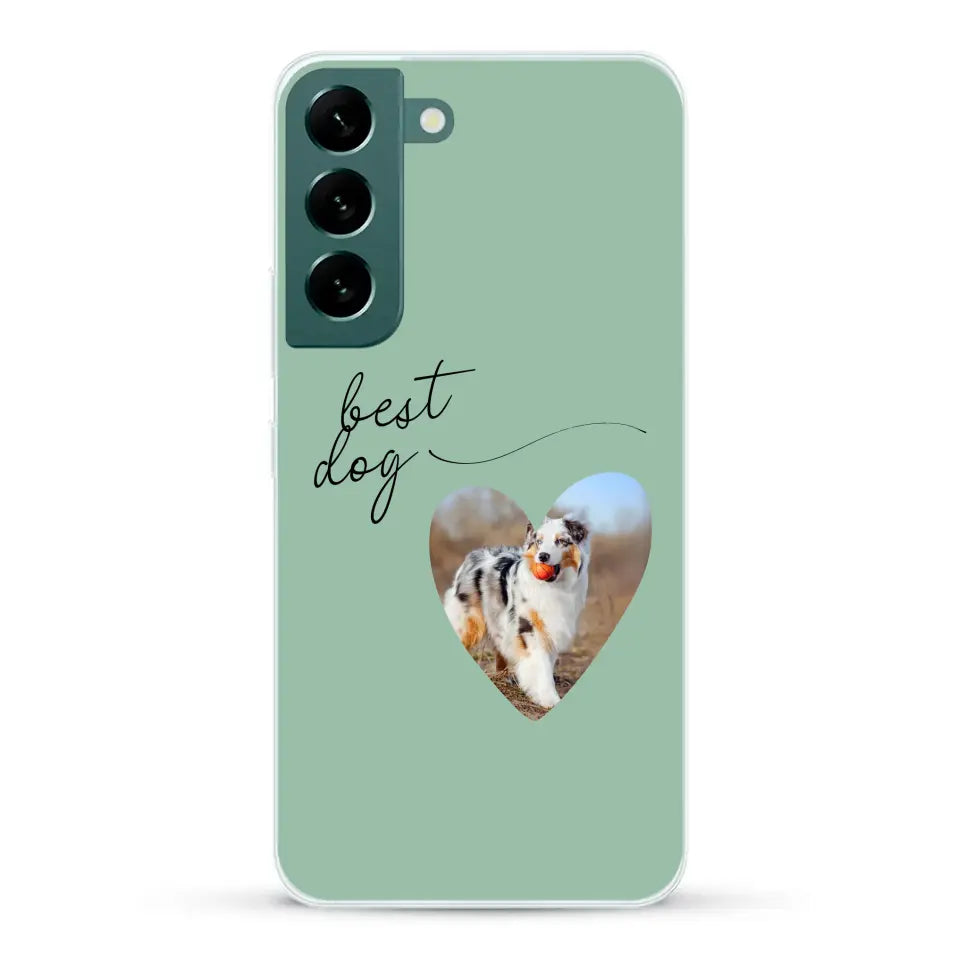 Photo coeur best dog -  Coque de téléphone personnalisée