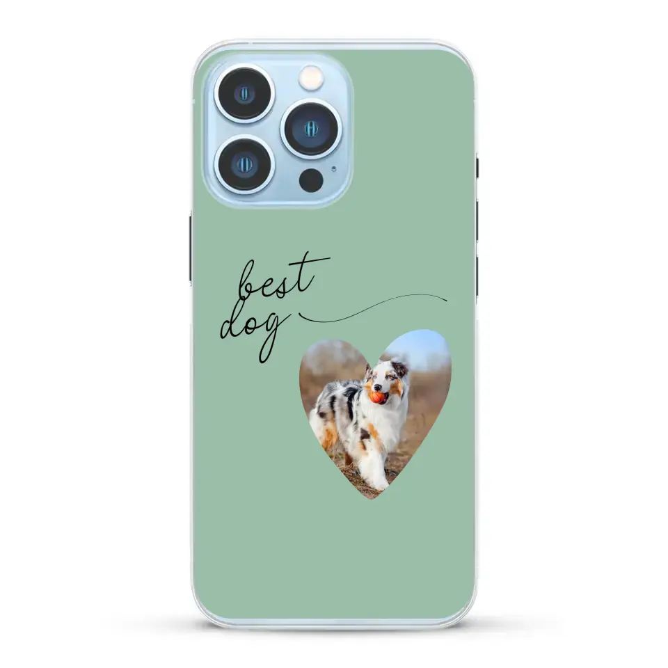 Photo coeur best dog -  Coque de téléphone personnalisée