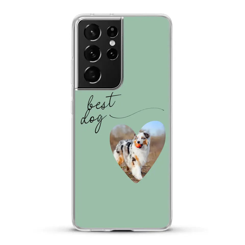 Photo coeur best dog -  Coque de téléphone personnalisée