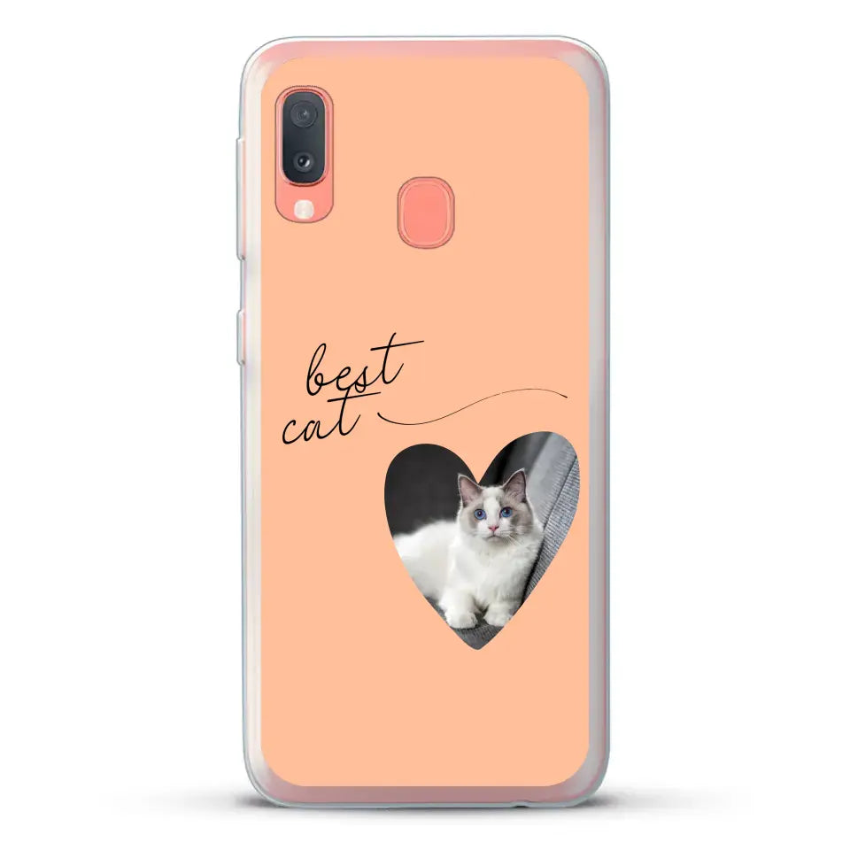 Photo coeur best cat - Coque de téléphone personnalisée