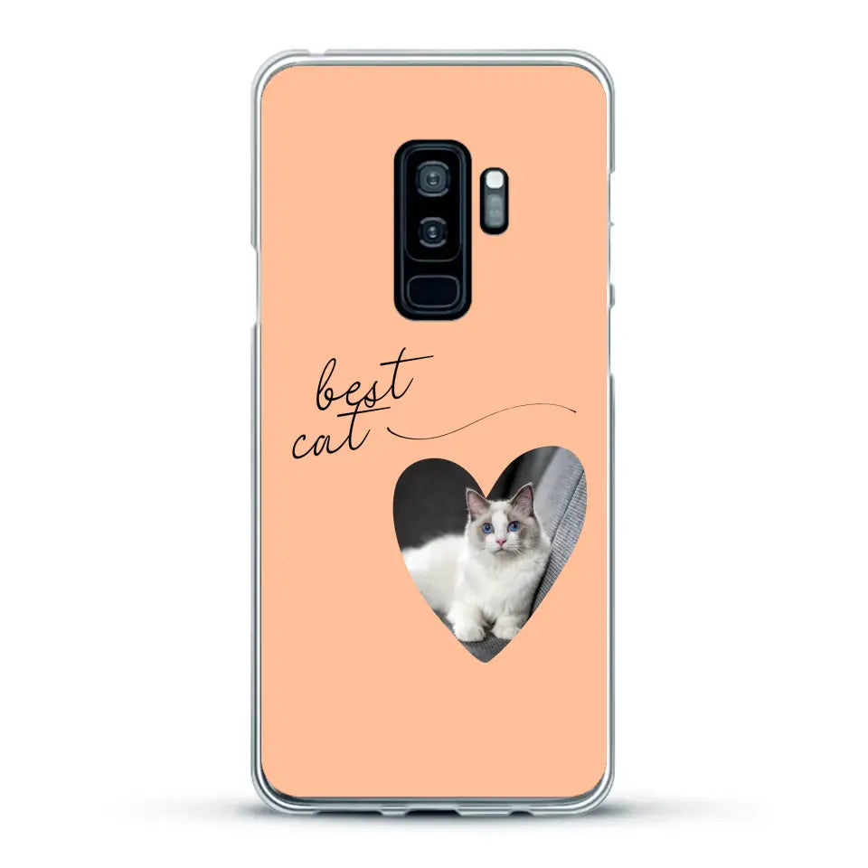 Photo coeur best cat - Coque de téléphone personnalisée