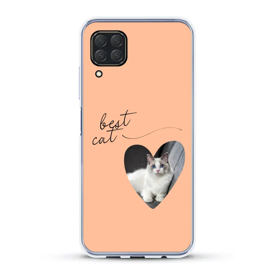 Photo coeur best cat - Coque de téléphone personnalisée