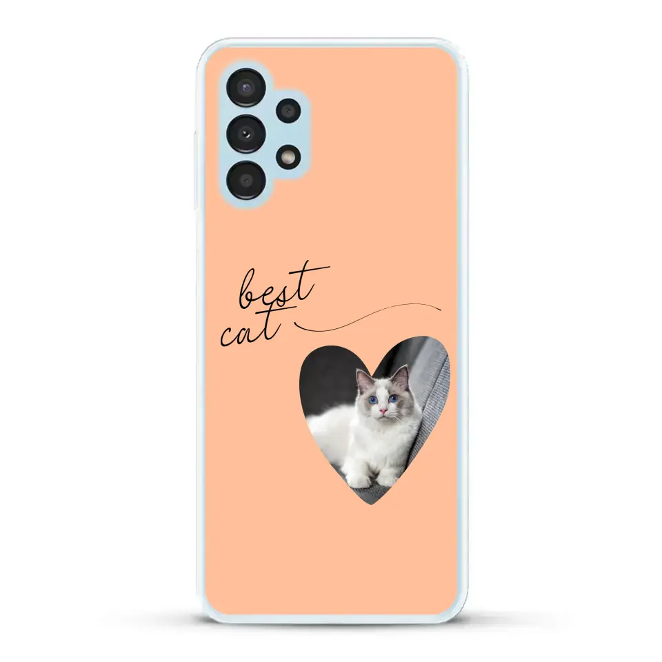 Photo coeur best cat - Coque de téléphone personnalisée