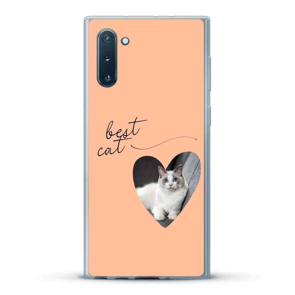 Photo coeur best cat - Coque de téléphone personnalisée