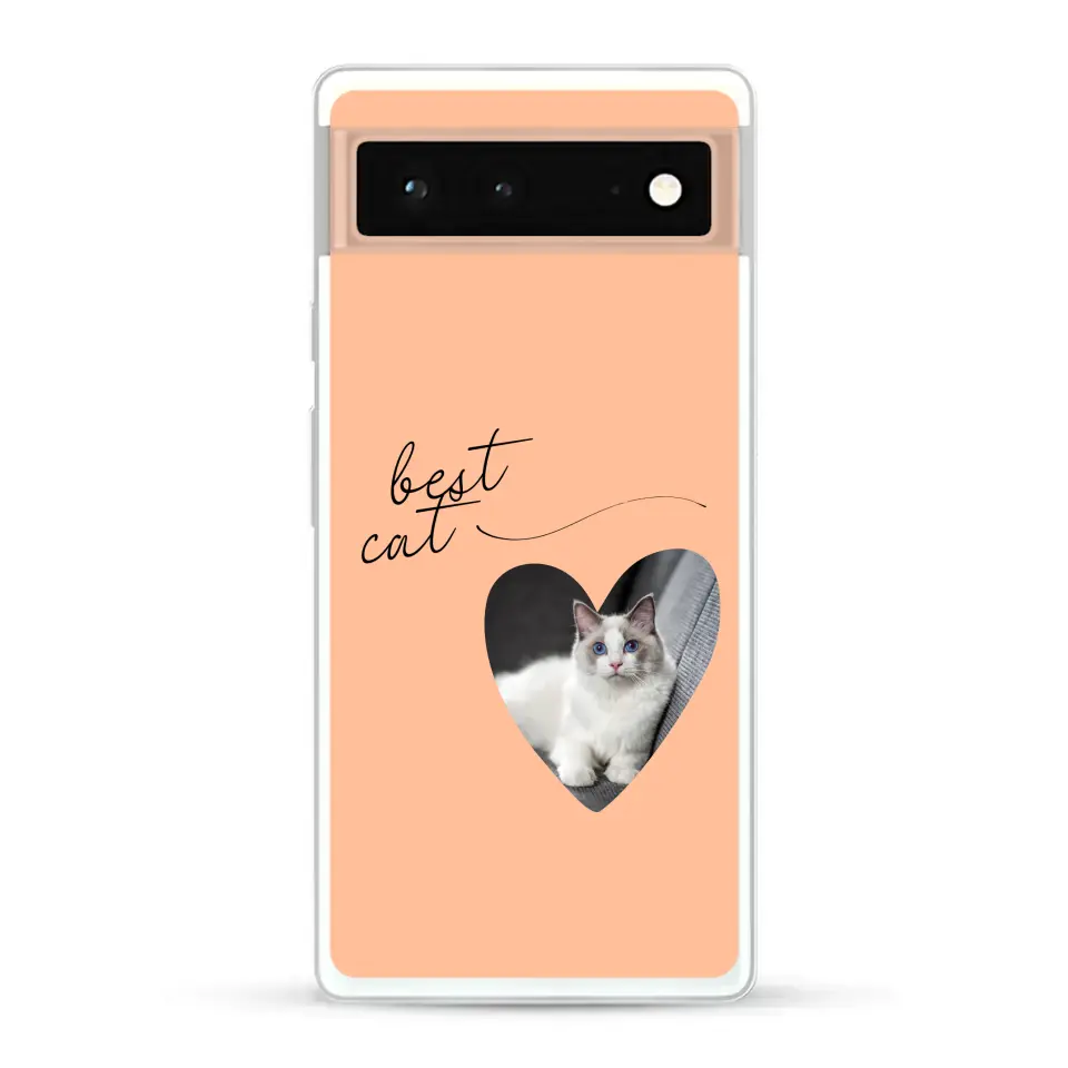 Photo coeur best cat - Coque de téléphone personnalisée