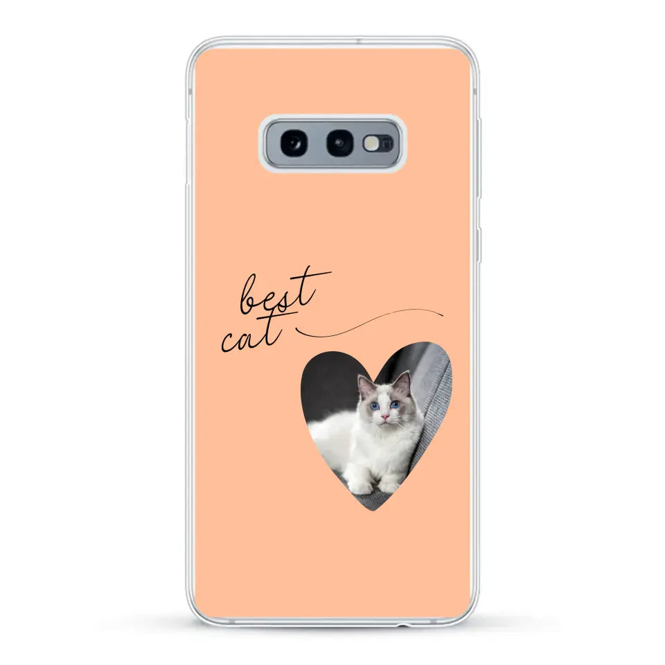 Photo coeur best cat - Coque de téléphone personnalisée