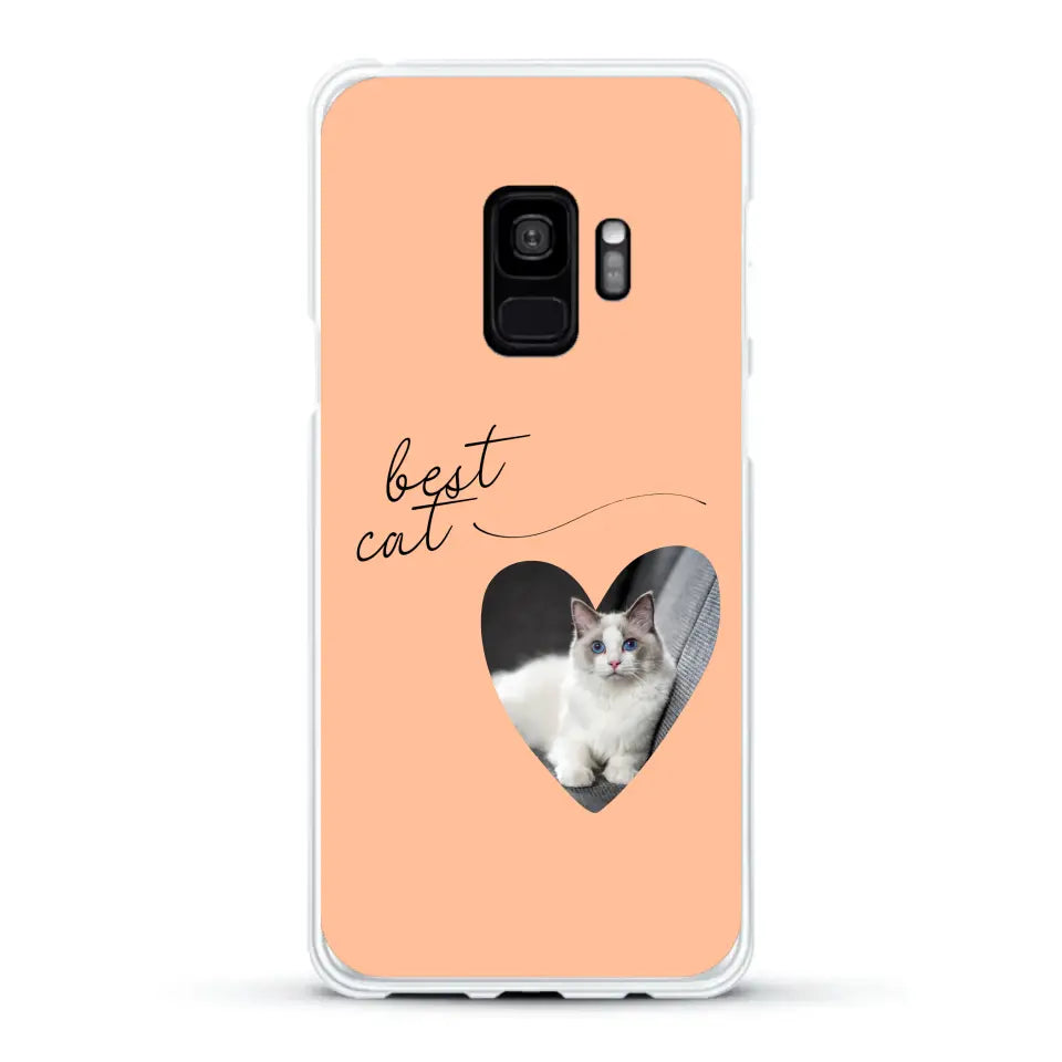 Photo coeur best cat - Coque de téléphone personnalisée