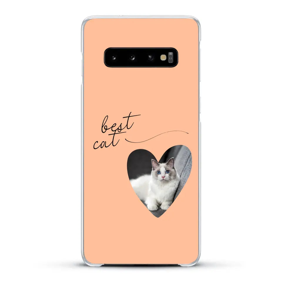 Photo coeur best cat - Coque de téléphone personnalisée