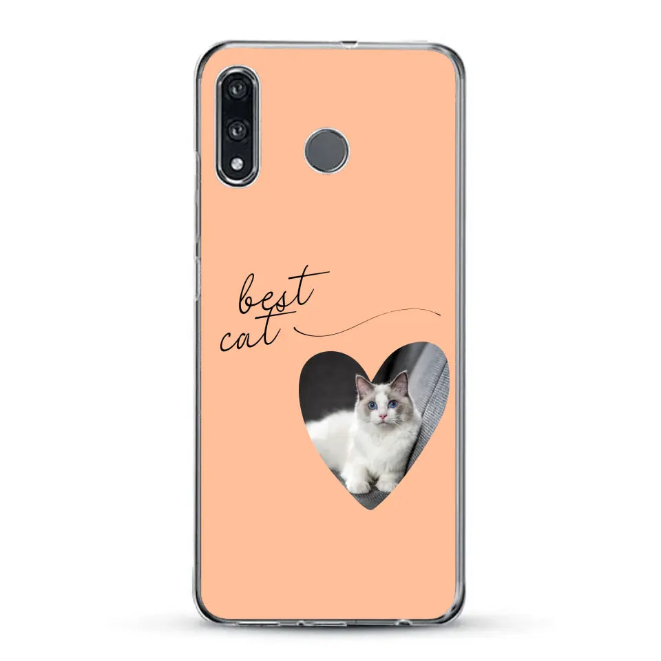 Photo coeur best cat - Coque de téléphone personnalisée