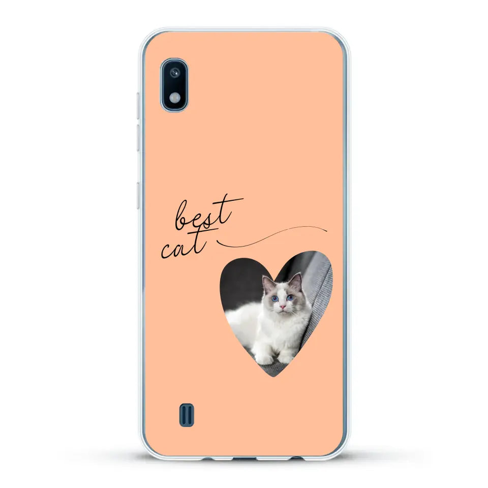 Photo coeur best cat - Coque de téléphone personnalisée