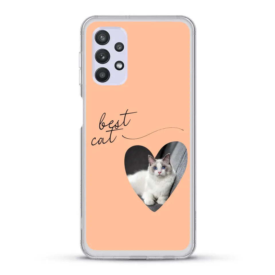 Photo coeur best cat - Coque de téléphone personnalisée