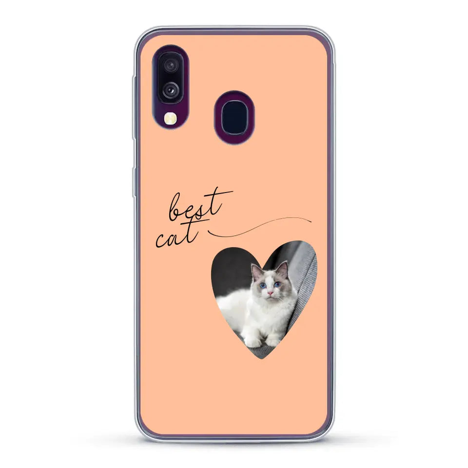 Photo coeur best cat - Coque de téléphone personnalisée