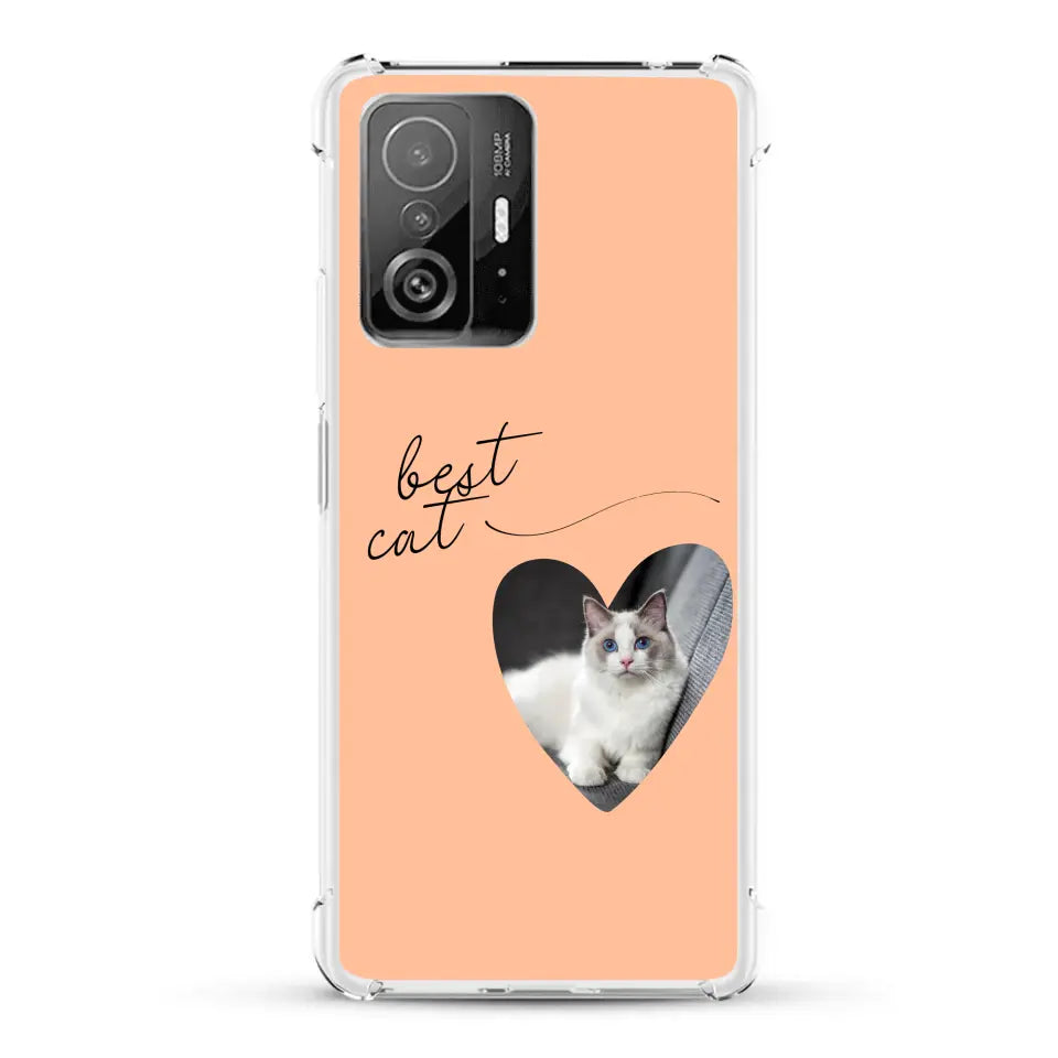 Photo coeur best cat - Coque de téléphone personnalisée