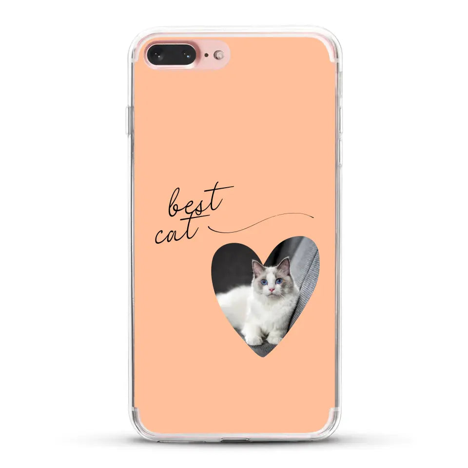 Photo coeur best cat - Coque de téléphone personnalisée