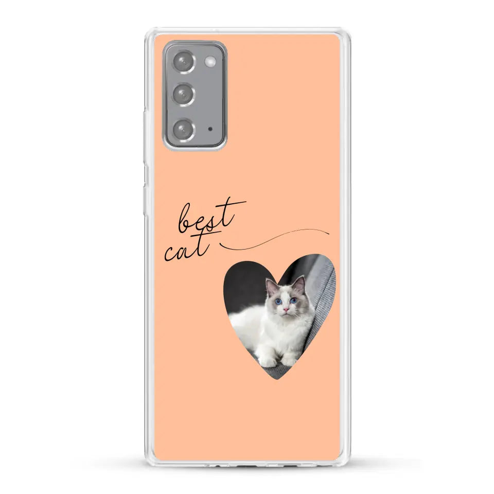 Photo coeur best cat - Coque de téléphone personnalisée