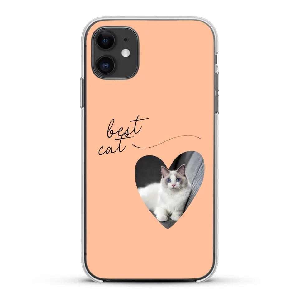 Photo coeur best cat - Coque de téléphone personnalisée