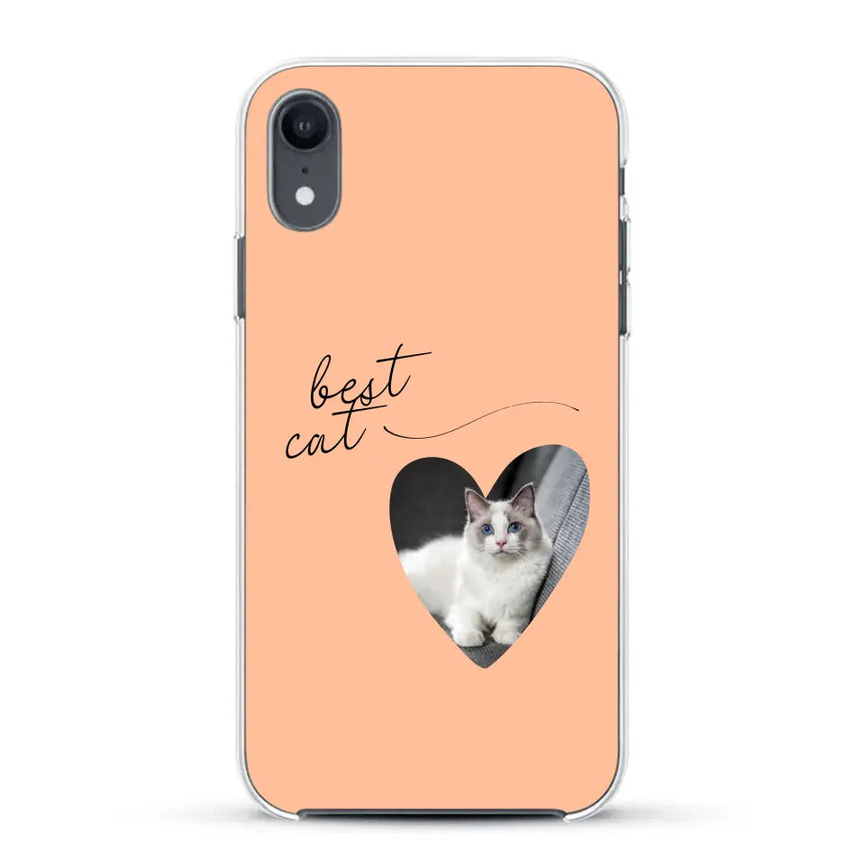 Photo coeur best cat - Coque de téléphone personnalisée