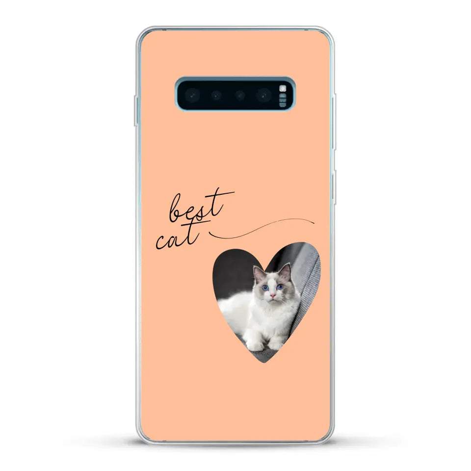 Photo coeur best cat - Coque de téléphone personnalisée